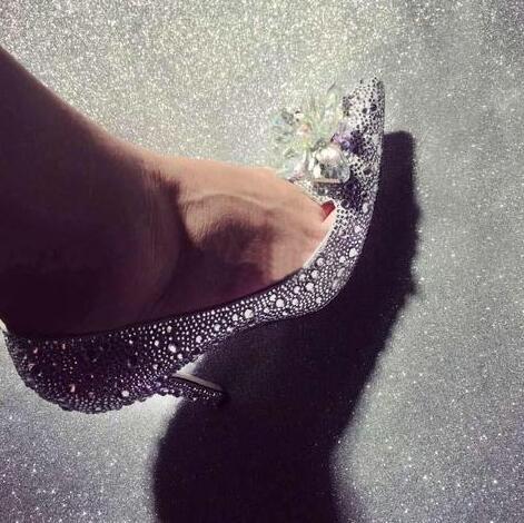 Fashion High Heels Crystal Cinderella