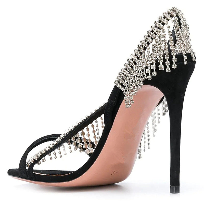 Rhinestone High Heels Women's Stiletto Heel Summer New Style Sandals