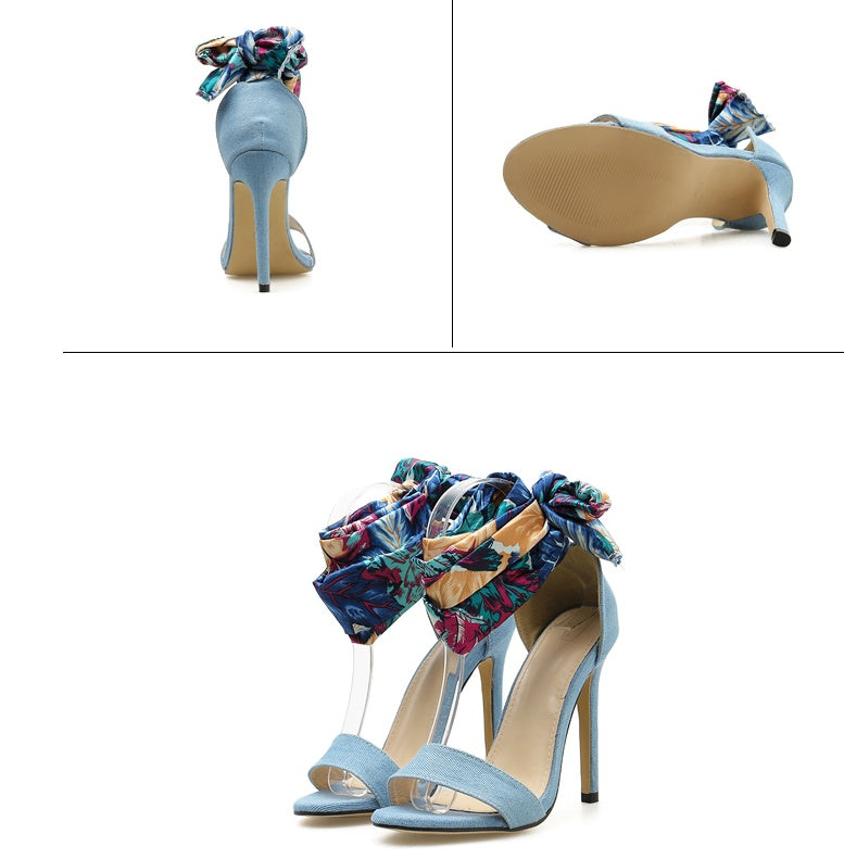 Cross-strap sandals women's stiletto heels