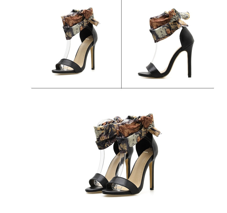 Cross-strap sandals women's stiletto heels