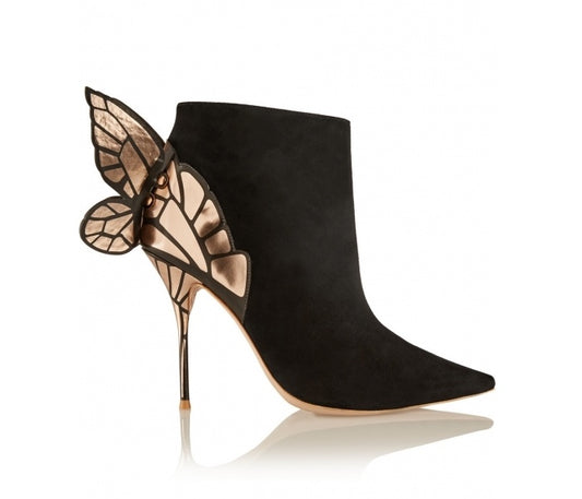 Women's 3D Sequined High Heels Butterfly Boots With Angel Wings